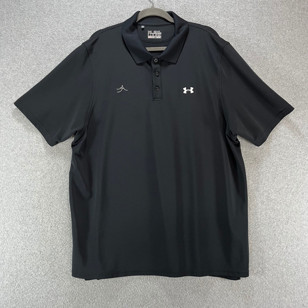 Under Armour Polo Shirt Loose Mens 2XL Black Athletic Sportswear Athleisure - Picture 3 of 9